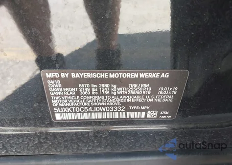 2018 BMW X5 Edrive xDrive40E Iperformance z USA, uszkodzony, nr VIN 5UXKT0C54J0W03332